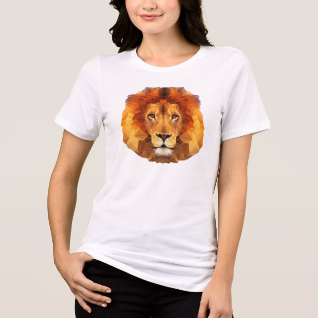 Low Poly Lion Face-65764 Tri-Blend Shirt (Front)