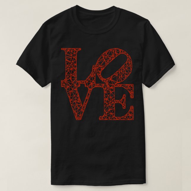 Low Poly LOVE Robert Indiana red TShirt (Design Front)