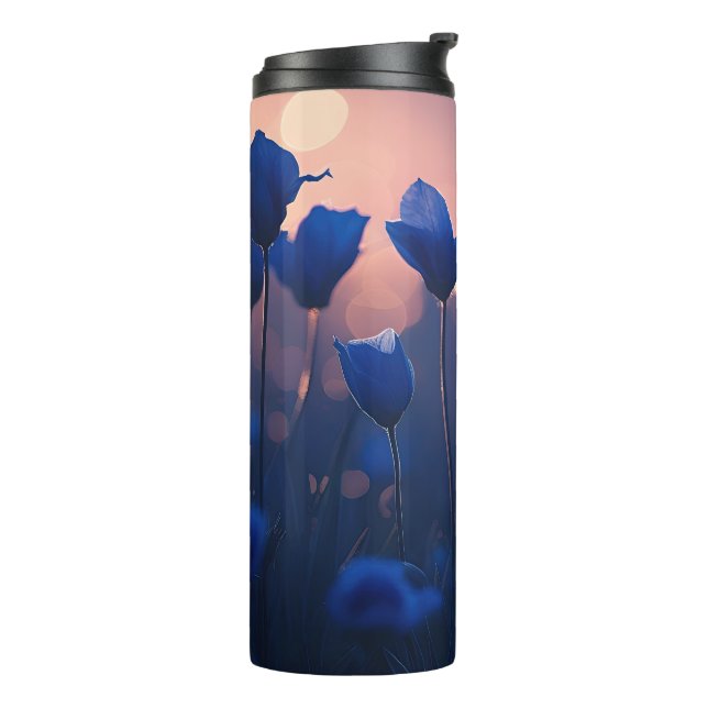 Low Poly Mountain Fantasy Landscape Thermal Tumbler (Rotated Left)