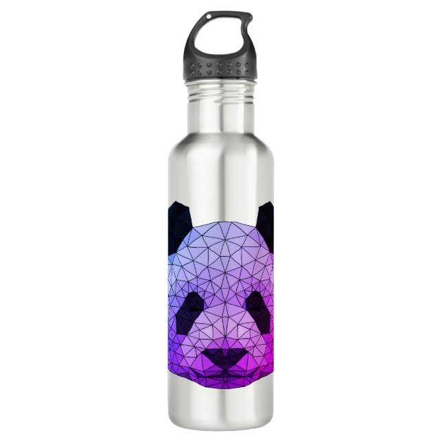Low Poly Panda Stainless Steel Water Bottle (Front)