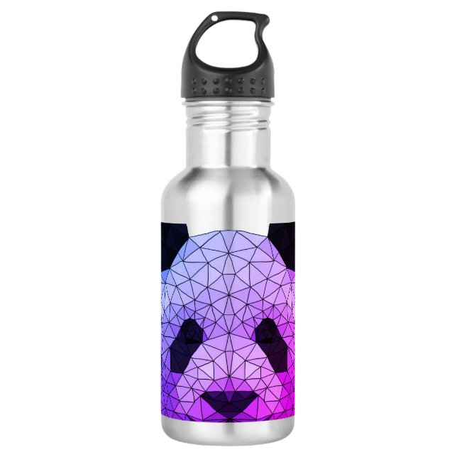 Low Poly Panda Stainless Steel Water Bottle (Front)