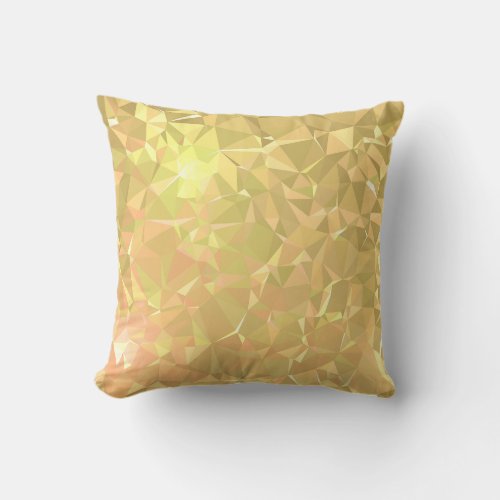 Low Poly Triangles x Gold Accent Throw Pillow