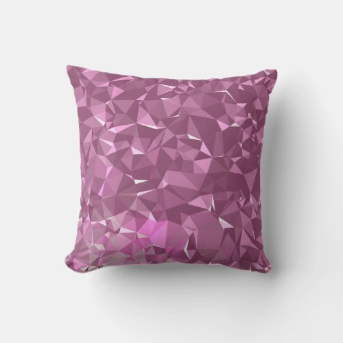 Low Poly Triangles x Purple Pink Accent Throw Pillow