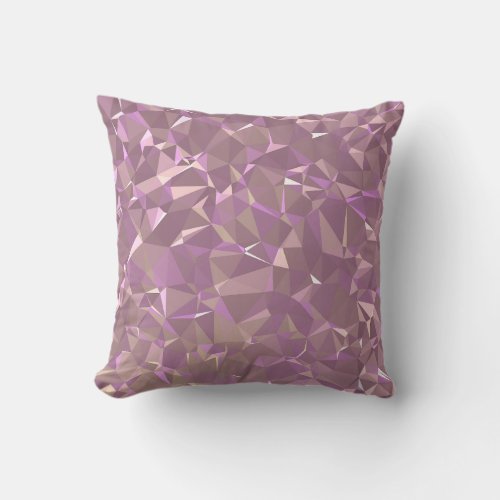 Low Poly Triangles x Red Accent Throw Pillow