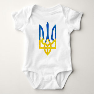 Low polygonal Ukrainian trident Baby Bodysuit