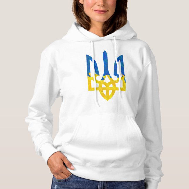 Low polygonal Ukrainian trident Hoodie (Front)