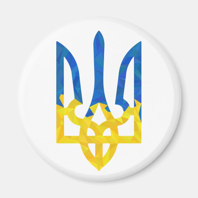 Low polygonal Ukrainian trident Magnet (Front)