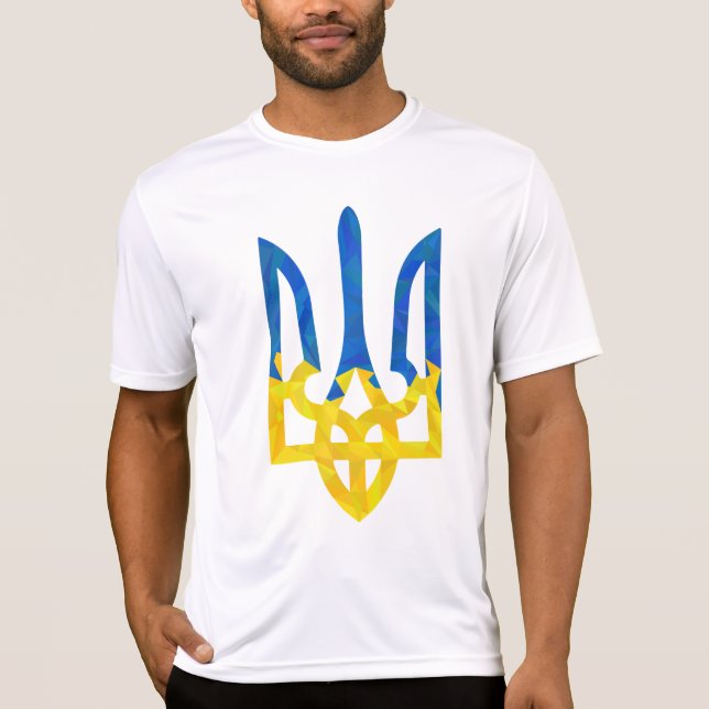 Low polygonal Ukrainian trident T-Shirt (Front)