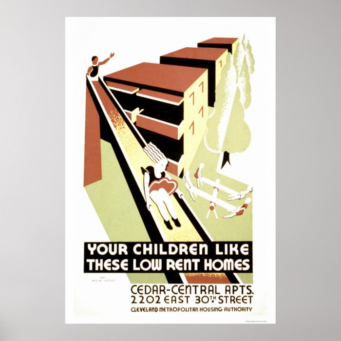 Low Rent Home Cleveland 1940 WPA Posters