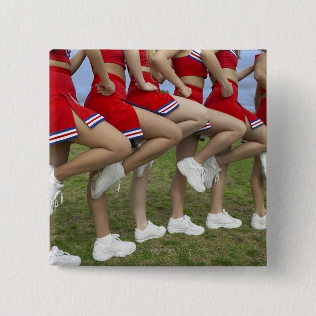 Low Section View of a Group of Cheerleaders Button (Front)