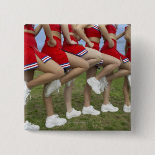 Low Section View of a Group of Cheerleaders Button
