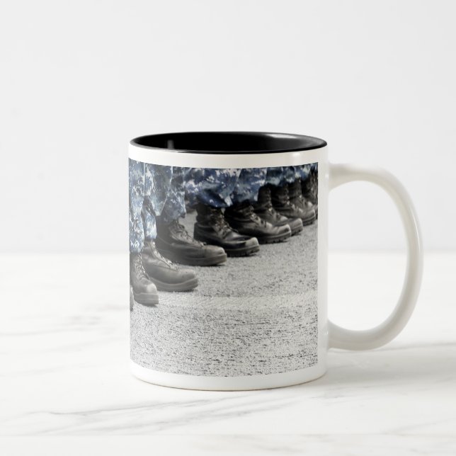 Low section view of sailors Two-Tone coffee mug (Right)