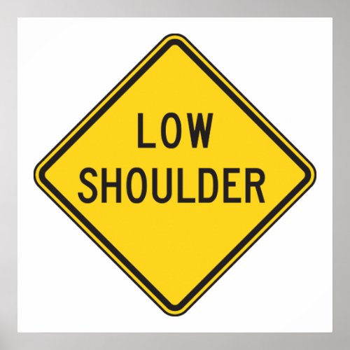 Low Shoulder Road Sign