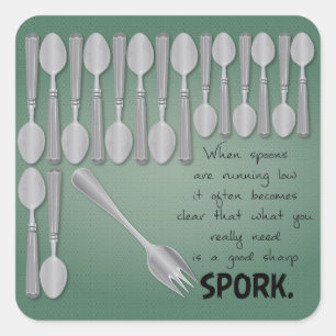 Low Spoons Square Sticker