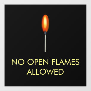 Low Tack No Open Flames  Allowed Floor Decals