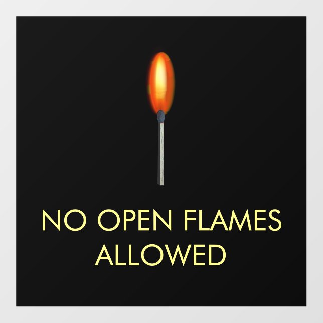 Low Tack No Open Flames  Allowed Floor Decals (Front)