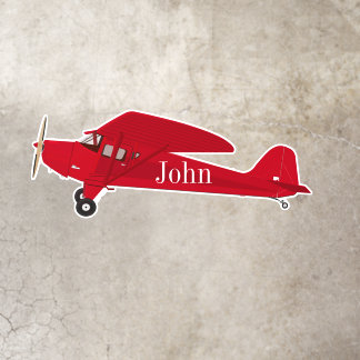 Low Tack Vintage Red Airplane Floor Decal Sticker