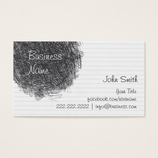 Low-Tech Doodle Note Paper business card