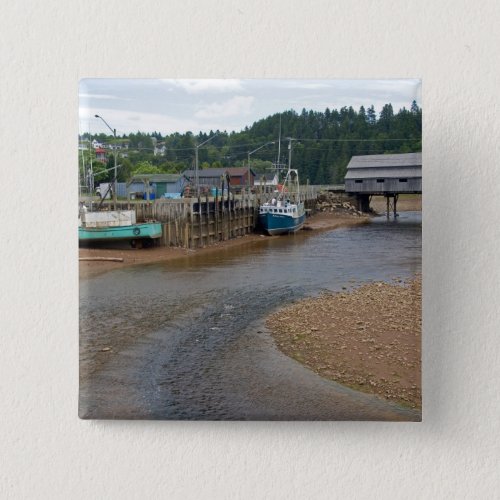 Low tide at the Bay of Fundy at St Martins New Pinback Button