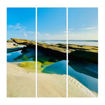 "low Tide Coastal" Acrylic Triptych 3 Panel by Gigglesandgrins at Zazzle