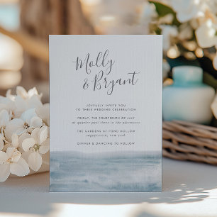 Low Tide Coastal Watercolor Wedding Invitation