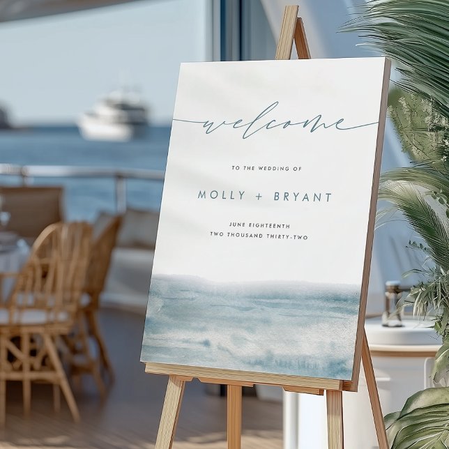 Low Tide Coastal Watercolor Wedding Welcome Sign (Creator Uploaded)