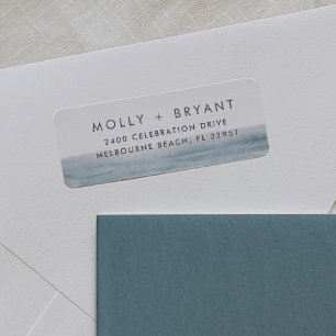 Low Tide Coastal Wedding Return Address Label