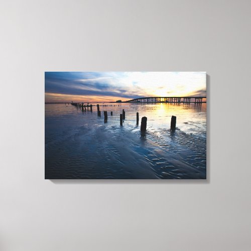 Low Tide Sunset _ Mississippi Gulf Coast Canvas Print