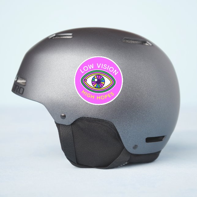 Low Vision, High Hopes Custom Eye Blind Awareness Sticker (Helmet Side)