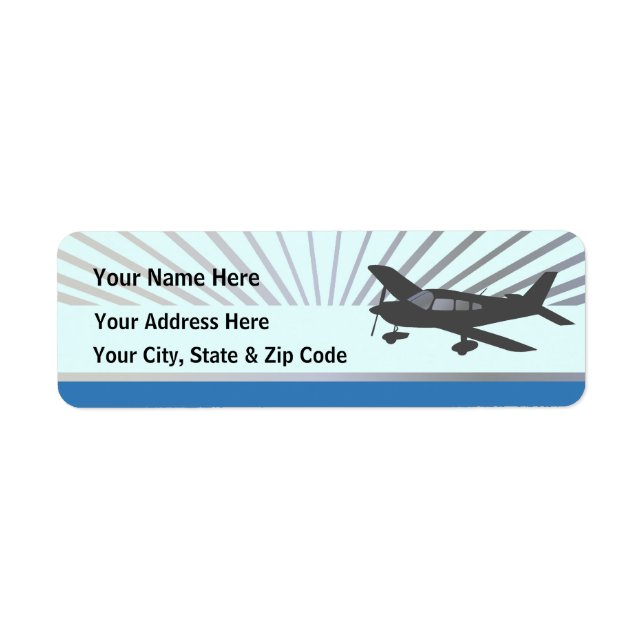 Low Wing Airplane Label (Front)