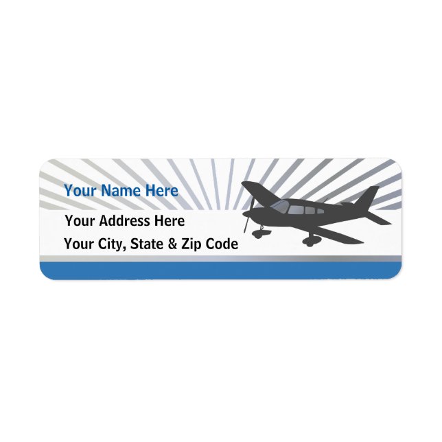 Low Wing Airplane Label (Front)