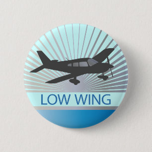 Low Wing Airplane Pinback Button
