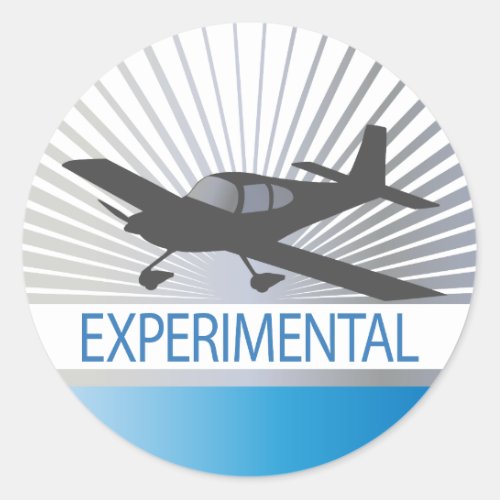 Low Wing Experimental Airplane Classic Round Sticker