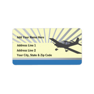 Low Wing Experimental Airplane Label