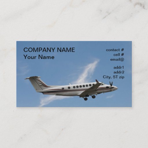 Customizable low wing light aircraft business card templates