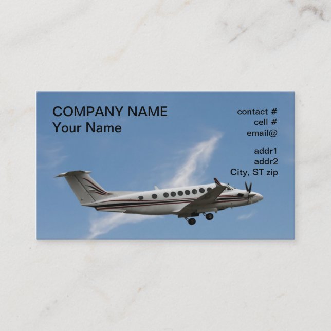 low wing light aircraft business card (Front)