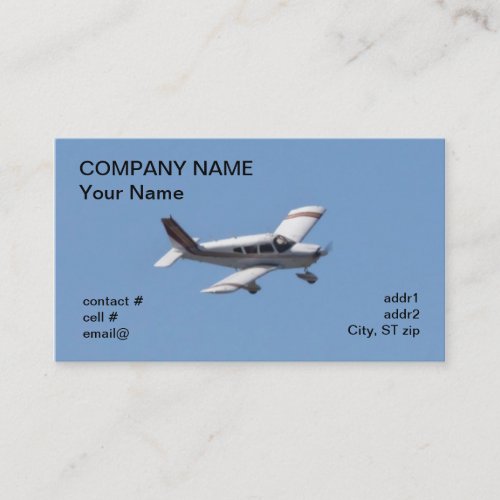 low wing light aircraft business card