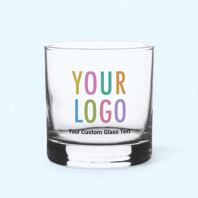 Lowball Whiskey Rocks Glass with Custom Logo 12 oz | Zazzle