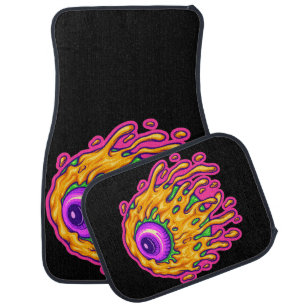 Lowbrow Trippy Drippy Melting Eyeball Car Floor Mat