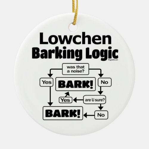 Lowchen Barking Logic Ceramic Ornament
