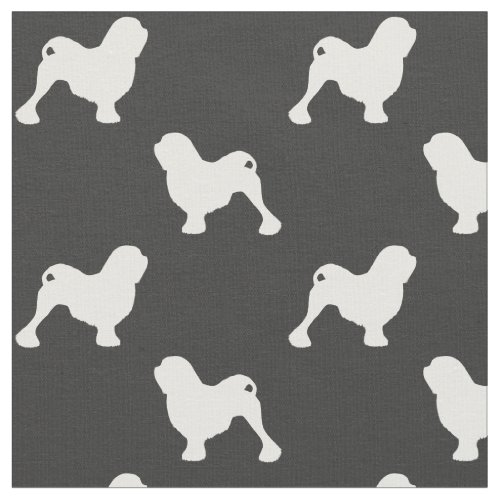 Lowchen Dog Breed Silhouettes Patterned Fabric