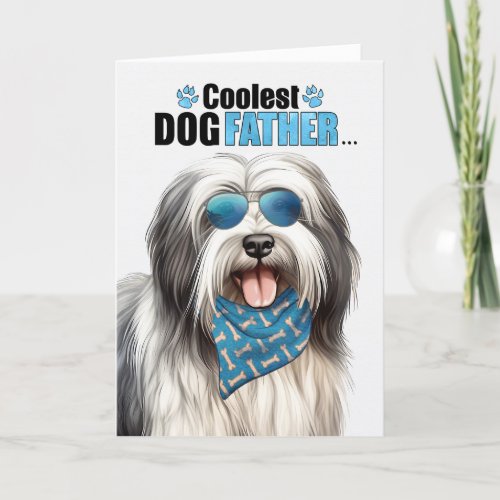Lowchen Dog Coolest Dad Fathers Day Holiday Card