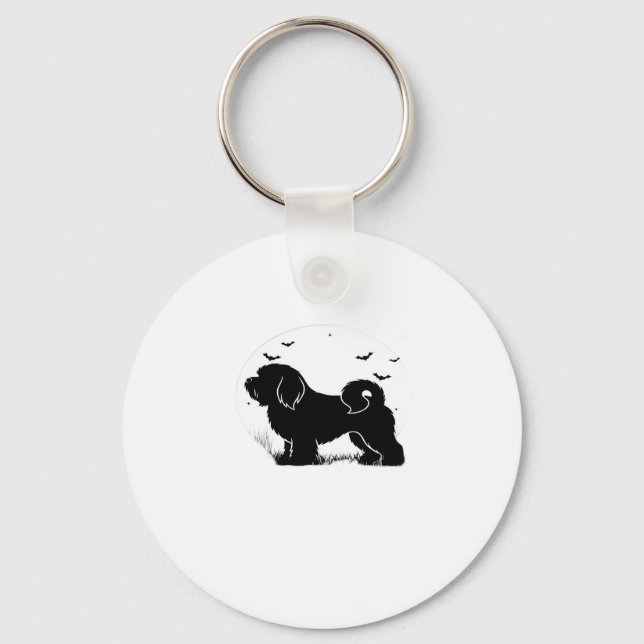 Lowchen Dog � Halloween Moon Silhouette Classic T- Keychain (Front)