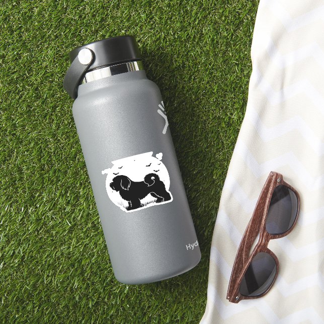 Lowchen Dog � Halloween Moon Silhouette Classic T- Sticker (HydroFlask Insitu)