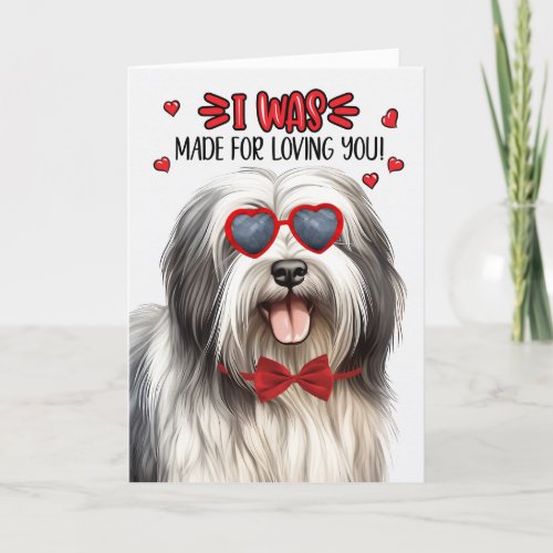 Lowchen Dog Made for Loving You Valentine Holiday Card