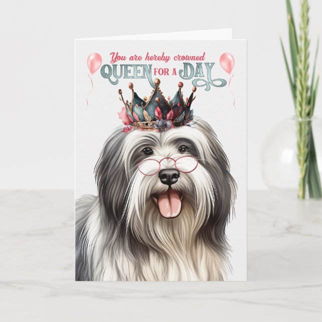 Lowchen Dog Queen Day Funny Birthday Card (Front)