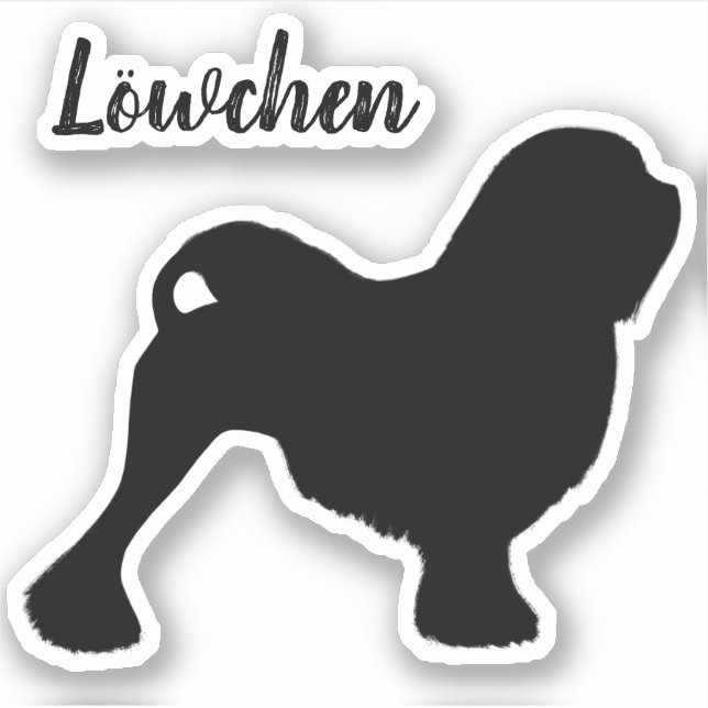 Lowchen Dog Silhouette Vinyl Decal (Front)