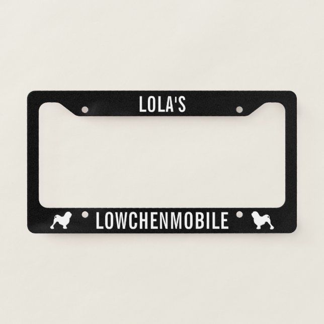 Lowchen Dog Silhouettes Lowchenmobile Custom License Plate Frame (Front)
