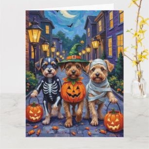 Lowchen Dogs Trick-or-Treating Halloween Costumes Card
