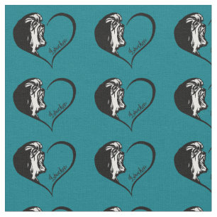 Lowchen Heart Design Fabric